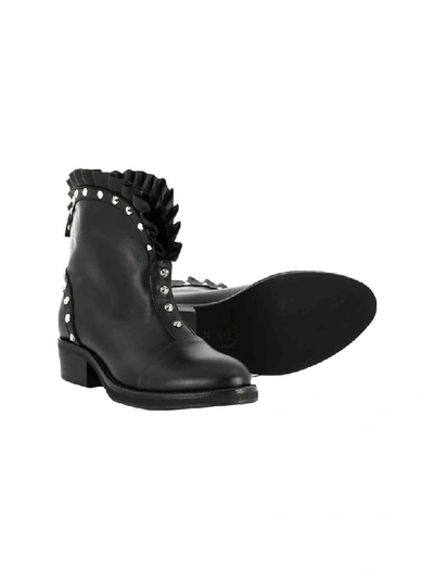 Shop Balmain Boots With Studs In Nero