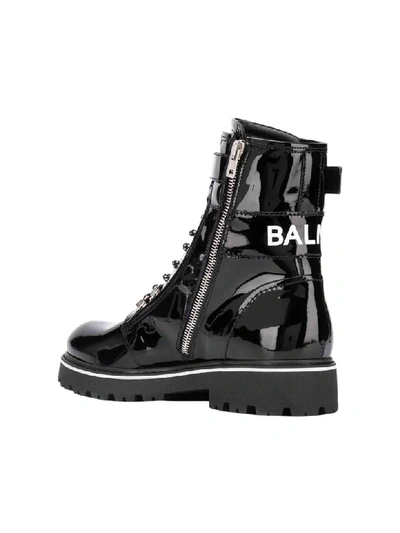 Shop Balmain Boots With Logo In Nero