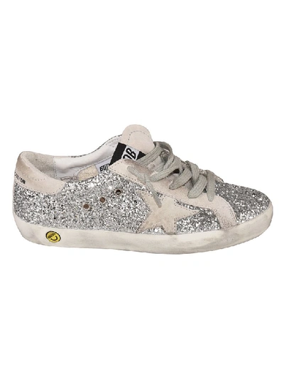Shop Golden Goose Glitter Sneakers In Silver Moon