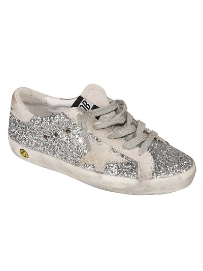 Shop Golden Goose Glitter Sneakers In Silver Moon