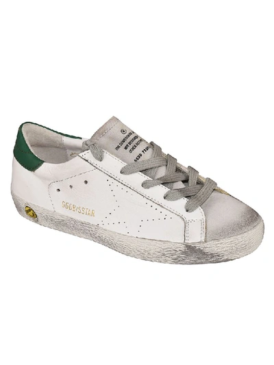 Shop Golden Goose Superstar Sneakers In White/green