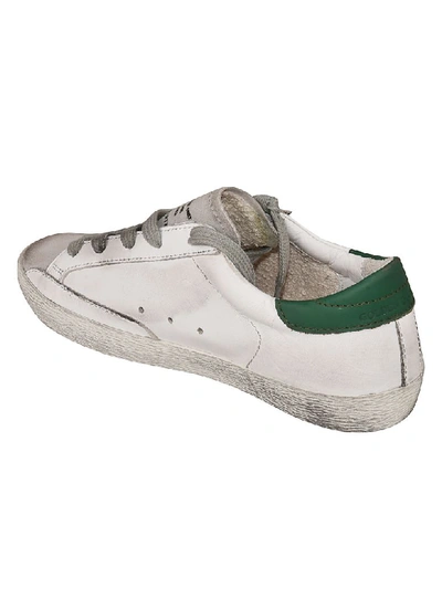 Shop Golden Goose Superstar Sneakers In White/green