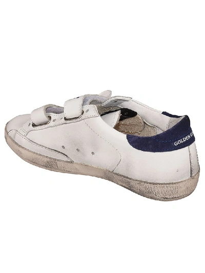 Shop Golden Goose Double Strap Old-school Sneakers In White/navy