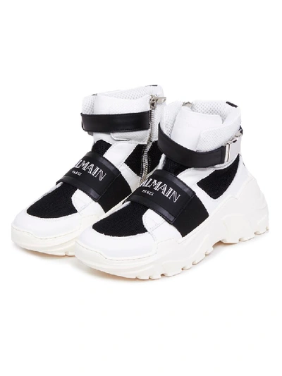 Shop Balmain Sneakers In Ne White/black