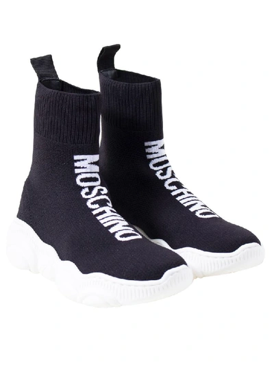 Shop Moschino Child Sneakers In Black