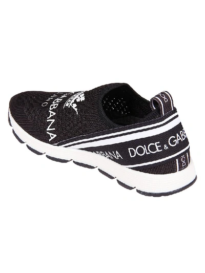 Shop Dolce & Gabbana Logo Patch Slip-on Sneakers In Nero