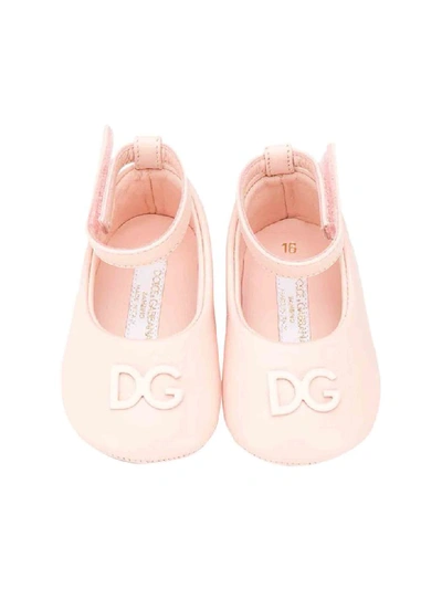 Shop Dolce & Gabbana Ballerinas With Ripped Strap In Rosa