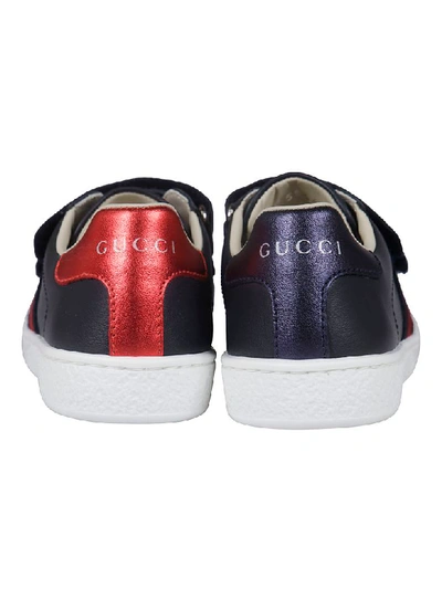 Shop Gucci Touch Strap Sneakers In Black