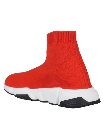 Shop Balenciaga Logo Slip-on Sneakers In Red