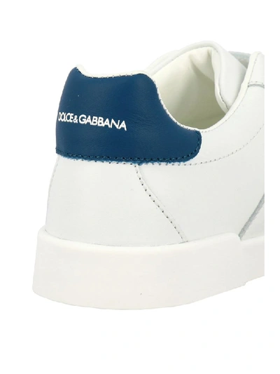 Shop Dolce & Gabbana Portofino Ligh Sneakers With Logo In Bianco