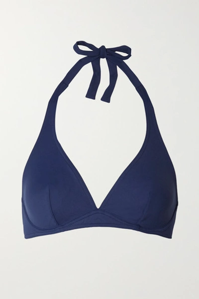 Shop Eres Les Essentiels Bandito Underwired Halterneck Bikini Top In Navy