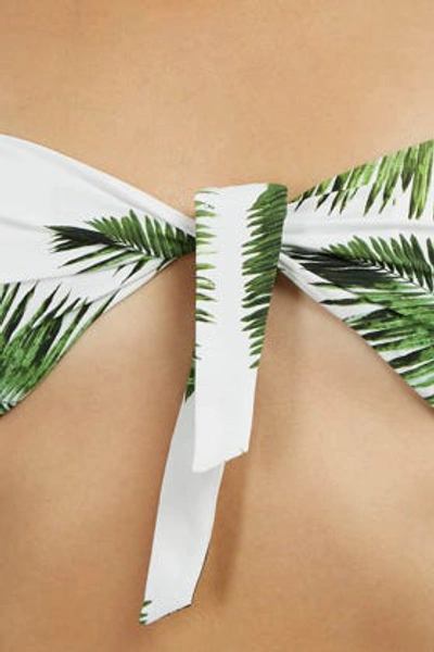 Shop Melissa Odabash Caribe Printed Bandeau Bikini Top In White And Green