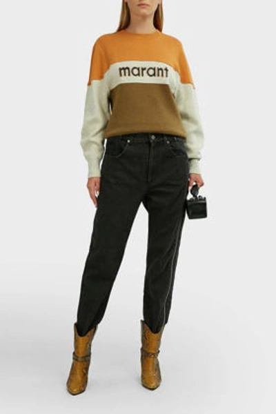 Shop Isabel Marant Étoile Kedy Colour-block Logo Jumper, Fr36 In Multicoloured