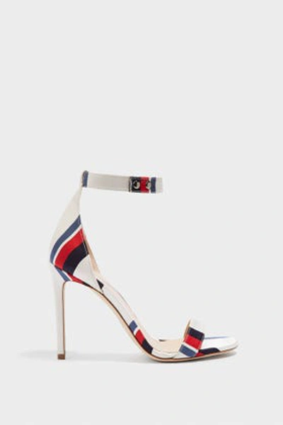 Shop Monse Striped Satin Sandals In Multicoloured