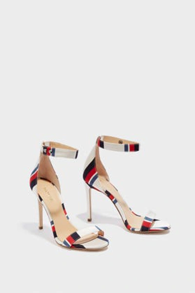 Shop Monse Striped Satin Sandals In Multicoloured