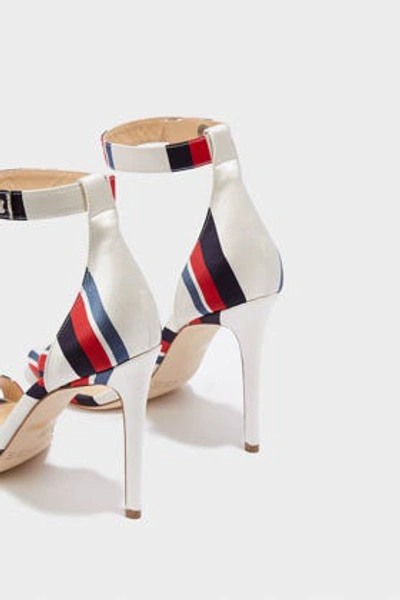 Shop Monse Striped Satin Sandals In Multicoloured
