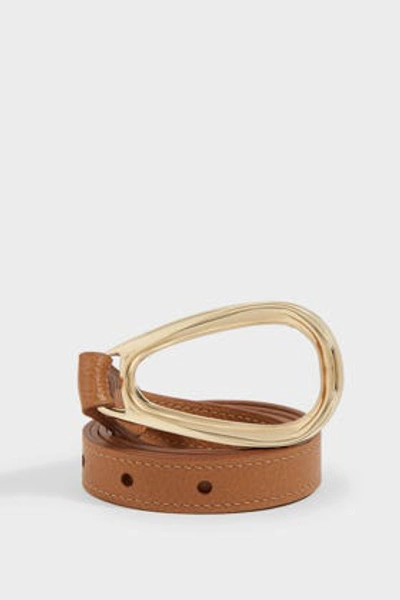 Shop Maison Vaincourt Pebble Buckle Leather Belt In Tan