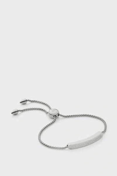 Shop Monica Vinader Diamond And Sterling Silver Baja Skinny Bracelet In Metallic