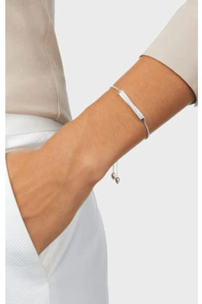 Shop Monica Vinader Diamond And Sterling Silver Baja Skinny Bracelet In Metallic