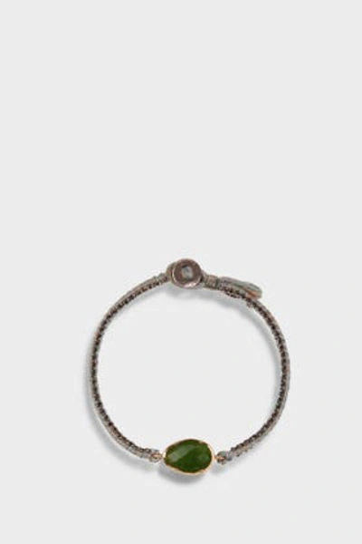 Shop Brooke Gregson Tsavorite And 14k Rose Gold Silk Bracelet In Green