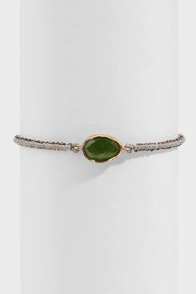 Shop Brooke Gregson Tsavorite And 14k Rose Gold Silk Bracelet In Green