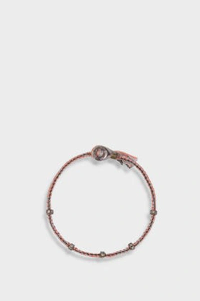 Shop Brooke Gregson Diamond-embellished Silk Bracelet In Pink