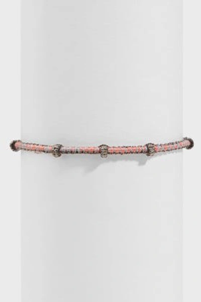 Shop Brooke Gregson Diamond-embellished Silk Bracelet In Pink