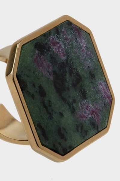 Shop Isabel Marant Stone-embellished Ring In Green