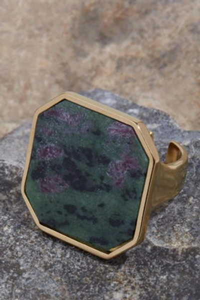 Shop Isabel Marant Stone-embellished Ring In Green