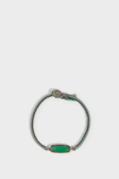 Shop Brooke Gregson Chrysoprase And 14k Rose Gold Silk Bracelet In Green