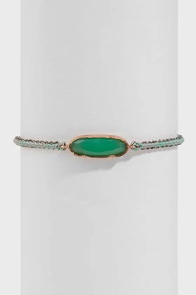 Shop Brooke Gregson Chrysoprase And 14k Rose Gold Silk Bracelet In Green