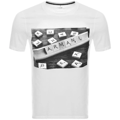 Shop Armani Exchange Crew Neck Logo T Shirt White