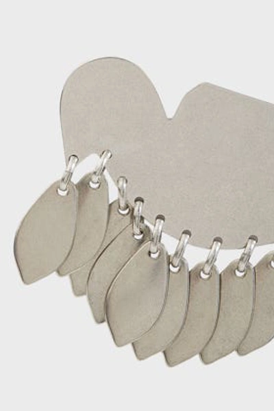 Shop Isabel Marant Leaf-accented Bird Earrings In Silver