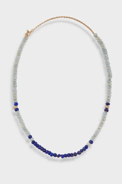 Shop Luis Morais Diamond-embellished Bead Necklace In Blue