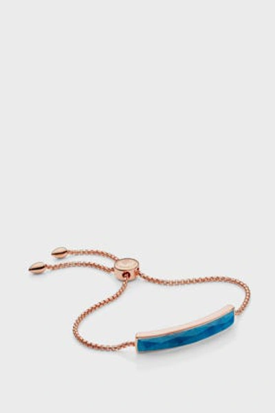 Shop Monica Vinader Blue Quartz And 18k Rose Gold Vermeil Baja Facet Bracelet In R Gold