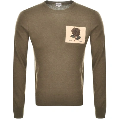 Shop Kent And Curwen Fleet Knit Jumper Green