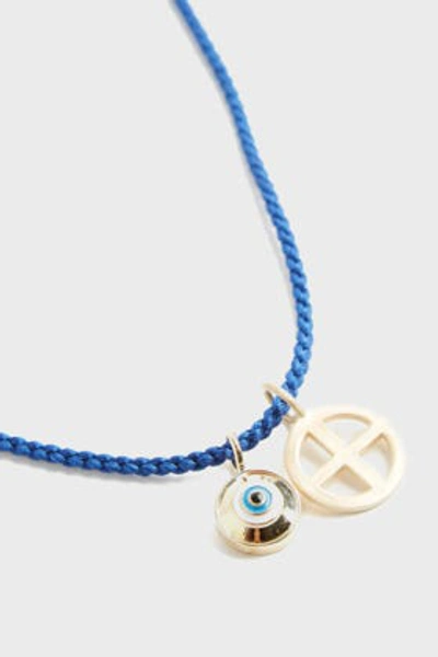 Shop Luis Morais Evil Eye Necklace In Metallic