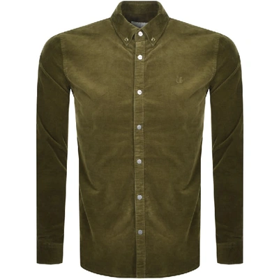 Shop Les Deux Felix Corduroy Long Sleeve Shirt Green