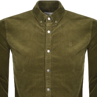 Shop Les Deux Felix Corduroy Long Sleeve Shirt Green