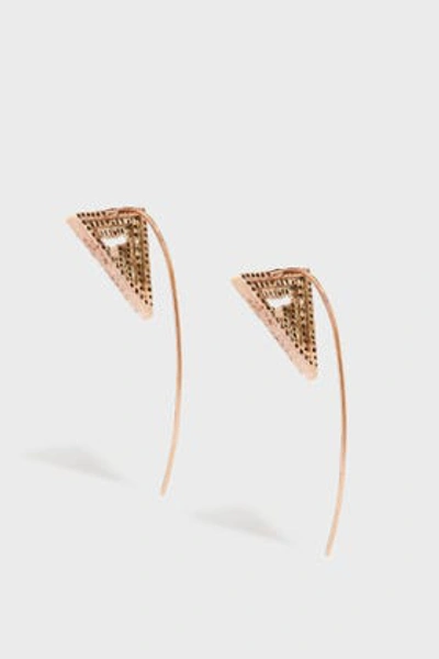 Shop Maha Lozi In The Zone Rose Gold-plated Crystal Earrings In Metallic