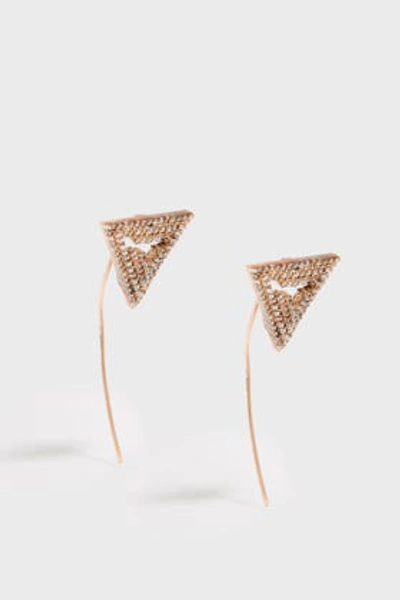 Shop Maha Lozi In The Zone Rose Gold-plated Crystal Earrings In Metallic