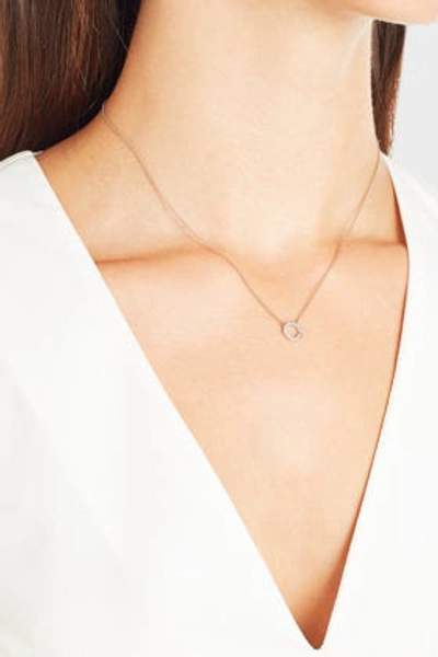 Shop Monica Vinader Diamond And 18k Rose Gold Vermeil Riva Mini Circle Necklace In Neutral