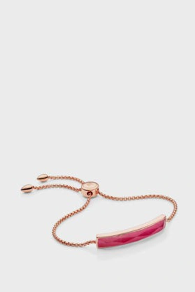 Shop Monica Vinader Pink Quartz And 18k Rose Gold Vermeil Baja Facet Bracelet In R Gold