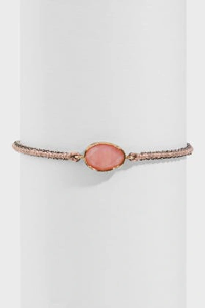 Shop Brooke Gregson Opal And 14k Rose Gold Silk Bracelet In Pink