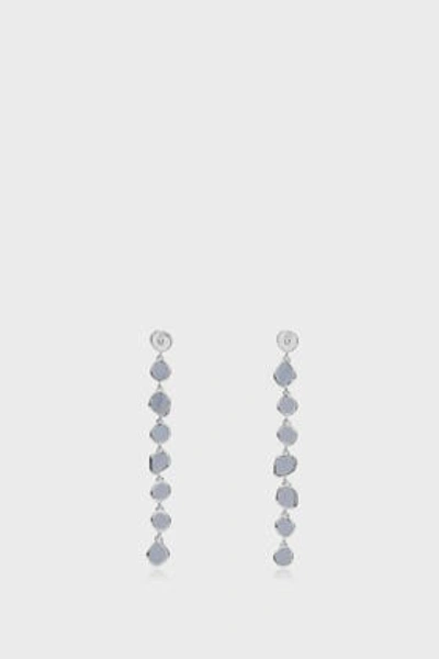 Shop Monica Vinader Blue Lace Agate And Sterling Silver Siren Mini Nugget Cocktail Earrings