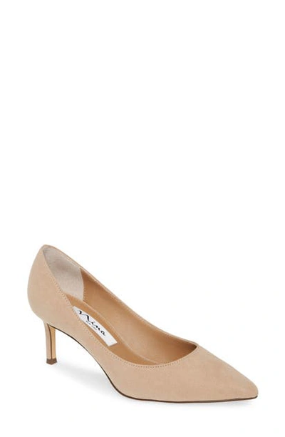 Shop Nina 60 Pointy Toe Pump In Tan Faux Leather