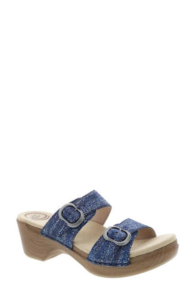 Shop Dansko 'sophie' Sandal In Blue Metallic Suede