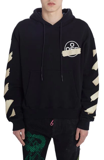 Shop Off-white Tape Arrows Hoodie In Black Beige