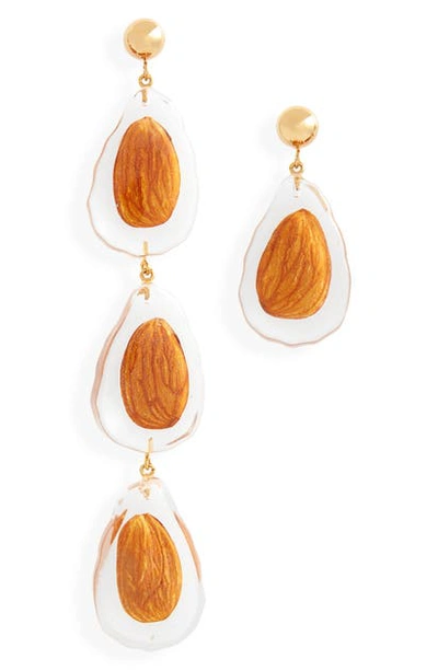 Shop Jacquemus Almond Acetate Earrings In Transparent