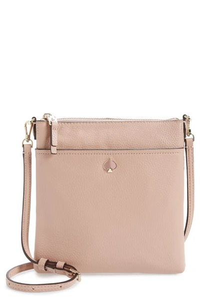 Shop Kate Spade Small Polly Leather Crossbody Bag In Flapper Pink